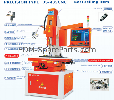 JS-435CNC Jiasheng Precision EDM Mesin Pengeboran Otomatis 450 * 350mm